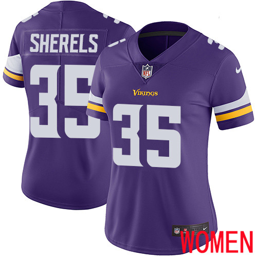 Minnesota Vikings #35 Limited Marcus Sherels Purple Nike NFL Home Women Jersey Vapor Untouchable->youth nfl jersey->Youth Jersey